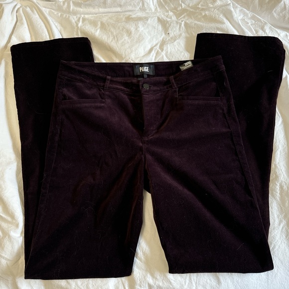PAIGE purple velvet pants - Picture 2 of 4